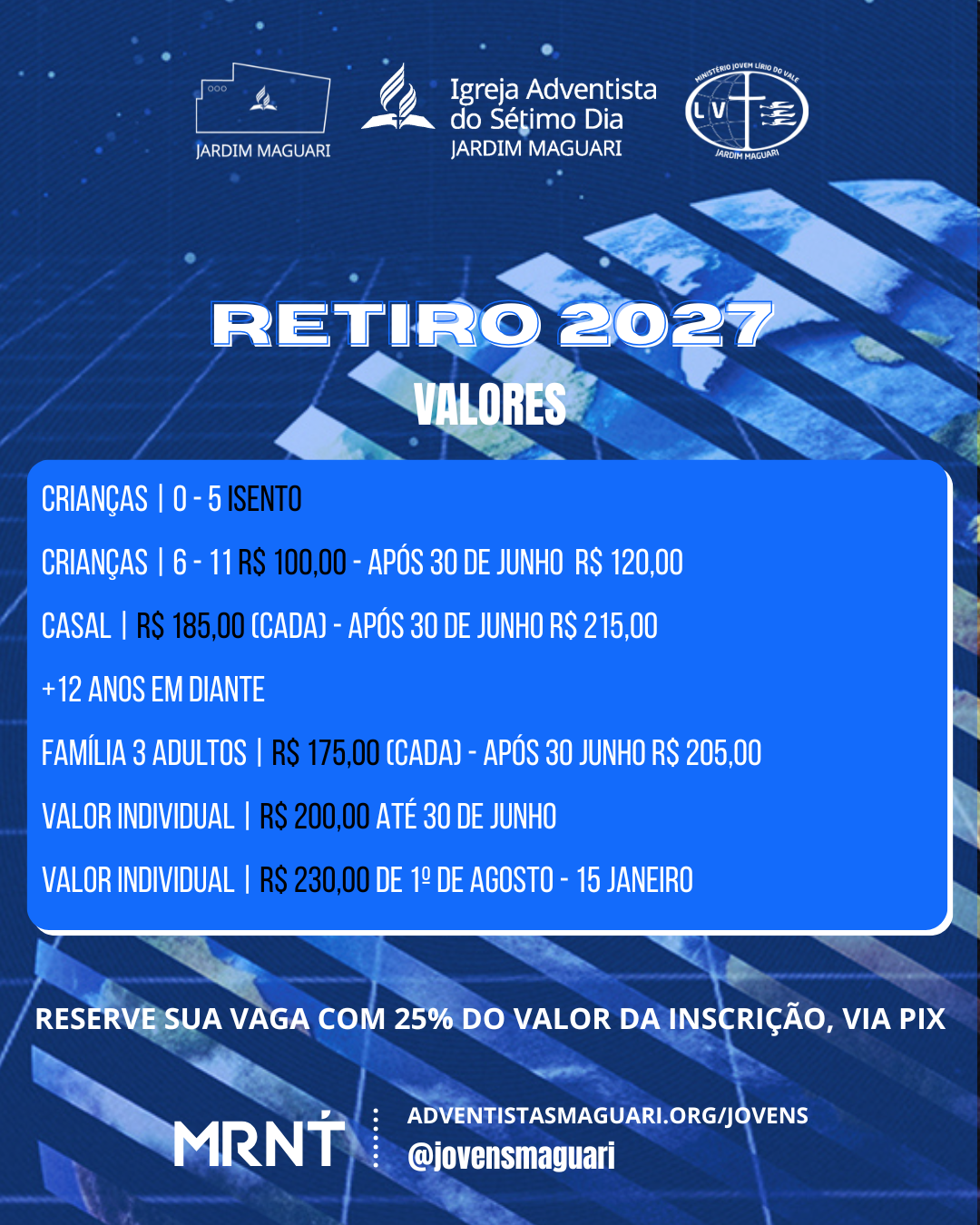 retiro 2027 inscrição